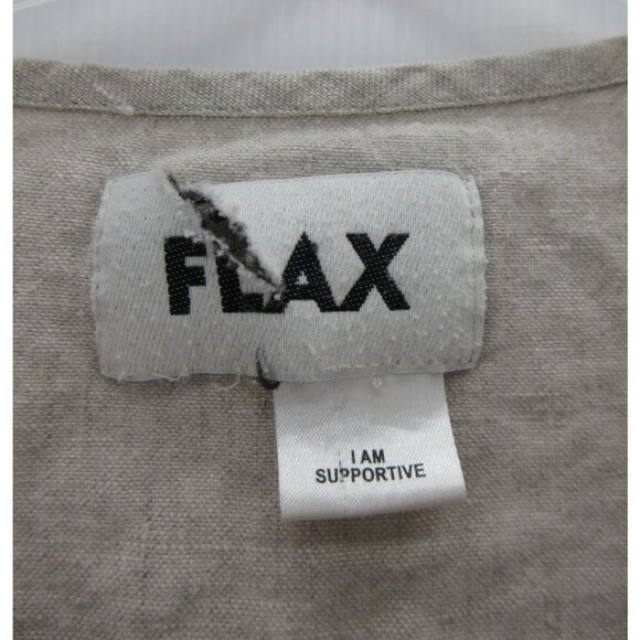 Flax Dress XL Linen Tunic Shirt Button Up Lagenlook Cottagecore * - Picture 13 of 14